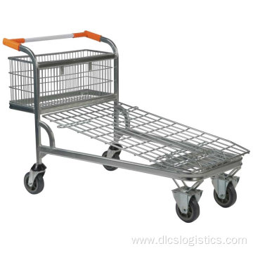 Hand Push Trolley for Shopping with 4 Wheels